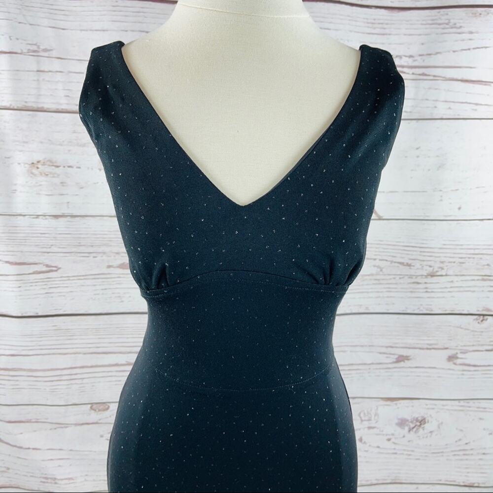 B.Darlin black glitter dot dress flare hem peek-a-boo - Picture 2 of 11
